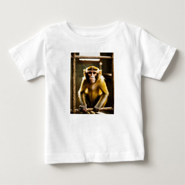 Affe hinter Bars Baby T-shirt (Vorderseite)