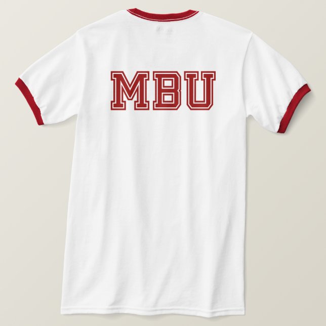 Affe-Hintern-Universität T-Shirt (Design Rückseite)