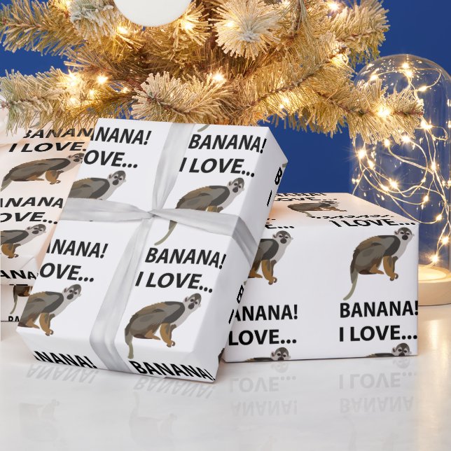Affe I Liebe Banane Geschenkpapier (Feiertage)