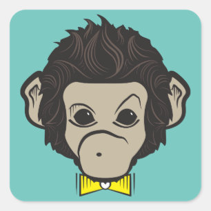 Affe identica quadratischer aufkleber