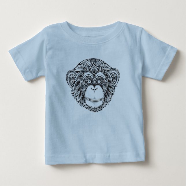 Affe Illustartion Gekritzel Baby T-shirt (Vorderseite)