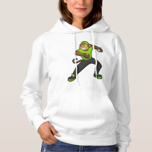 Affe im Baseball mit Baseballschläger Hoodie