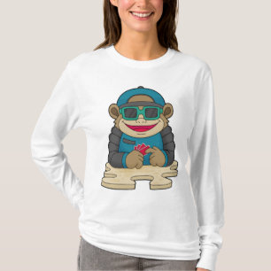 Affe im Poker mit Poker-Karten & Sonnenbrille T-Shirt