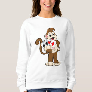 Affe im Poker mit Poker-Karten Sweatshirt