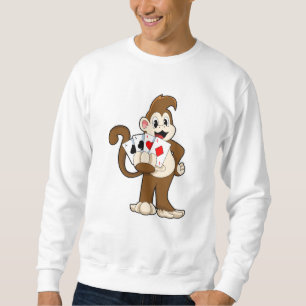 Affe im Poker mit Poker-Karten Sweatshirt