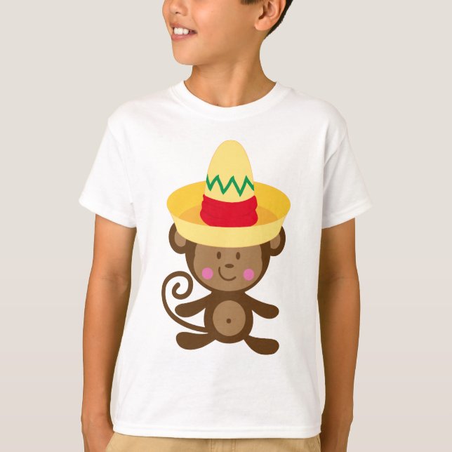 Affe im Sombrero-Geschenk T-Shirt (Vorderseite)
