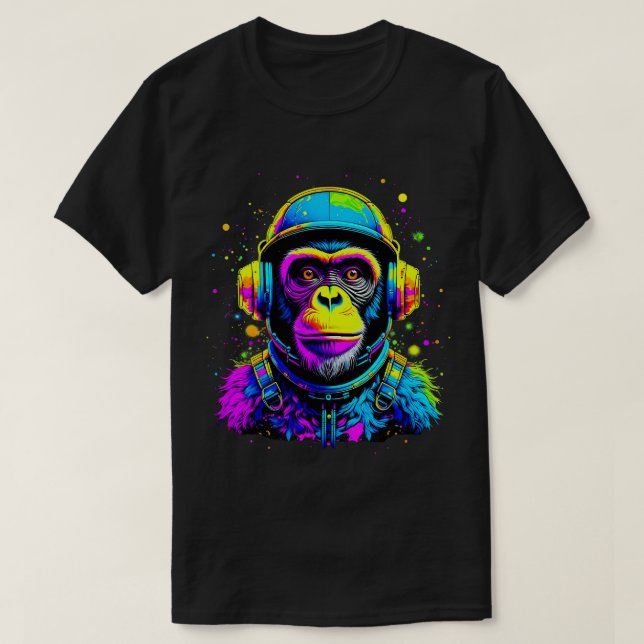 Affe im Weltraum-Anzug T-Shirt (Design vorne)
