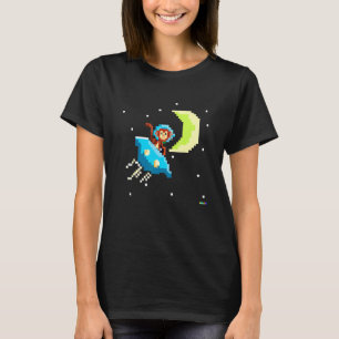Affe im Weltraum Vintage Retro Stil Jungen Männer T-Shirt