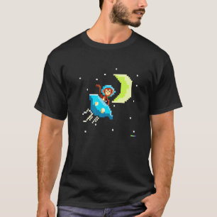 Affe im Weltraum Vintage Retro Stil Jungen Männer T-Shirt