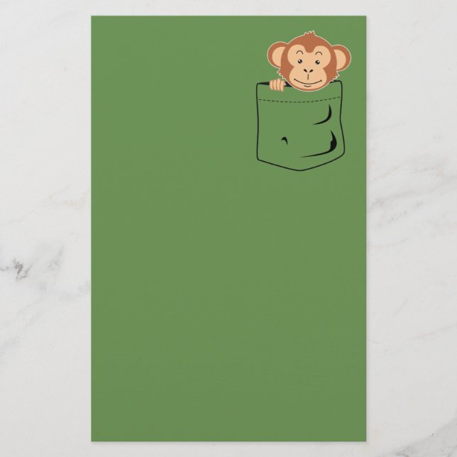 Affe in der Tasche Briefpapier (Vorderseite)