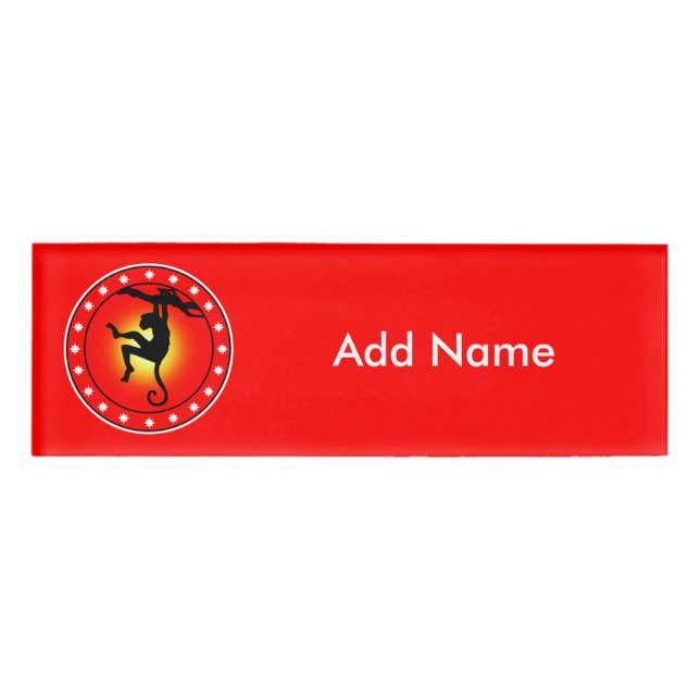 Affe in einem Baum Namenschild (Vorderseite)