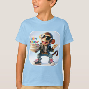 Affe in einer Lederjacke, Alles Gute zum Geburtsta T-Shirt