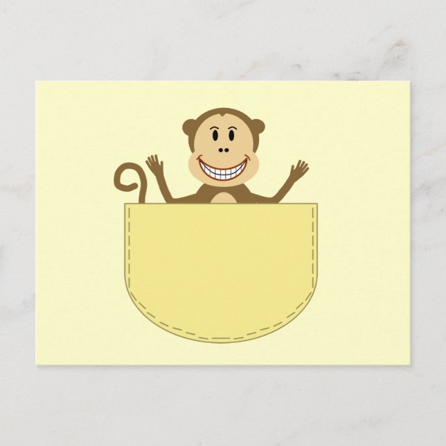 Affe in einer Pocket-Postkarte Postkarte (Vorderseite)