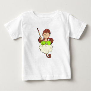 Affe in Kreuzbeinküken an Wolken Baby T-shirt