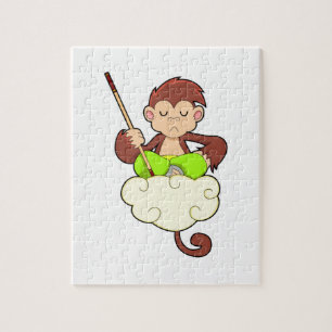 Affe in Kreuzbeinküken an Wolken Puzzle