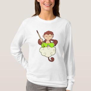 Affe in Kreuzbeinküken an Wolken T-Shirt