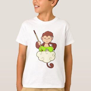 Affe in Kreuzbeinküken an Wolken T-Shirt