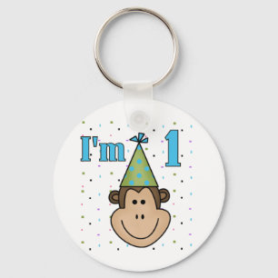 Affe in Party Hat 1st Birthday Tshirts Schlüsselanhänger