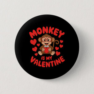 Affe ist mein Valentinstag Süßer Valentinstag-Affe Button