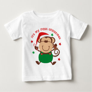 Affe-Jungen-1. Weihnachten Baby T-shirt