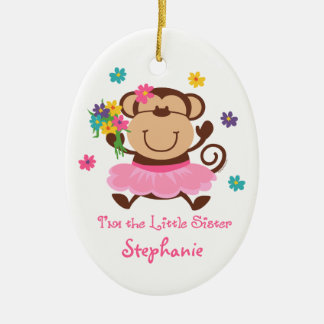 Affe-kleine Schwester-personalisierte Verzierung Keramikornament