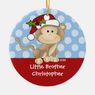 Affe-kleiner Bruder-Weihnachtsverzierung Keramik Ornament