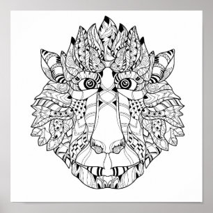 Affe-Kopf-Gekritzel 2 Poster