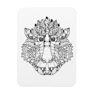 Affe-Kopf-Gekritzel Magnet