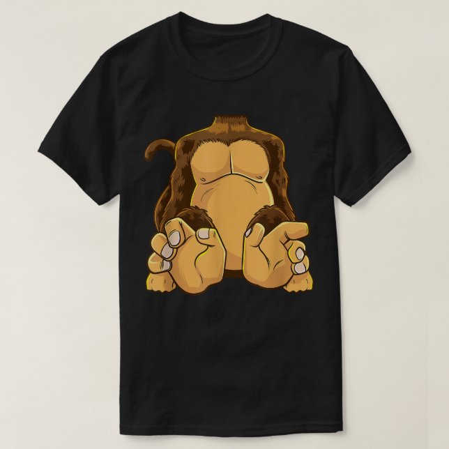 Affe Körperkostüm Kopflose Schimpanse Funny Ape T-Shirt (Design vorne)