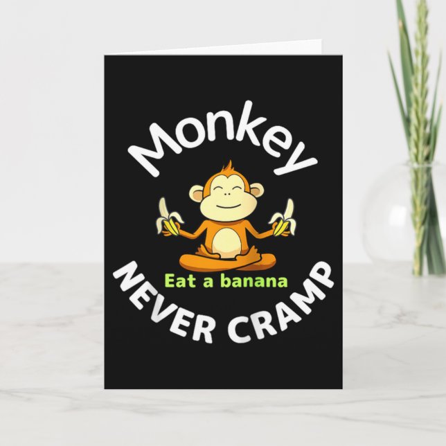 Affe kriegt nie Krämpfe, isst ein Banane Raglan Ba Karte (Vorderseite)