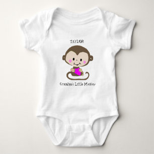 Affe Liebe - Oma's Little Monkey (Anpassen) Baby Strampler
