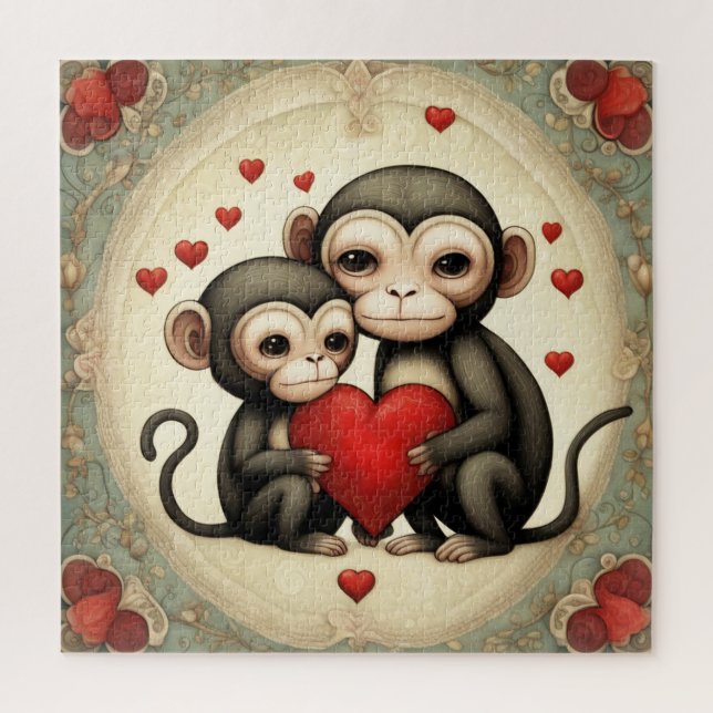 Affe Liebe Puzzle (Vertikal)