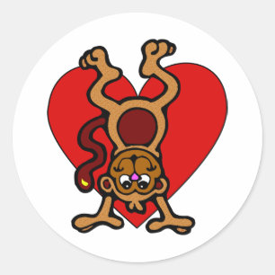 Affe Liebe Runder Aufkleber