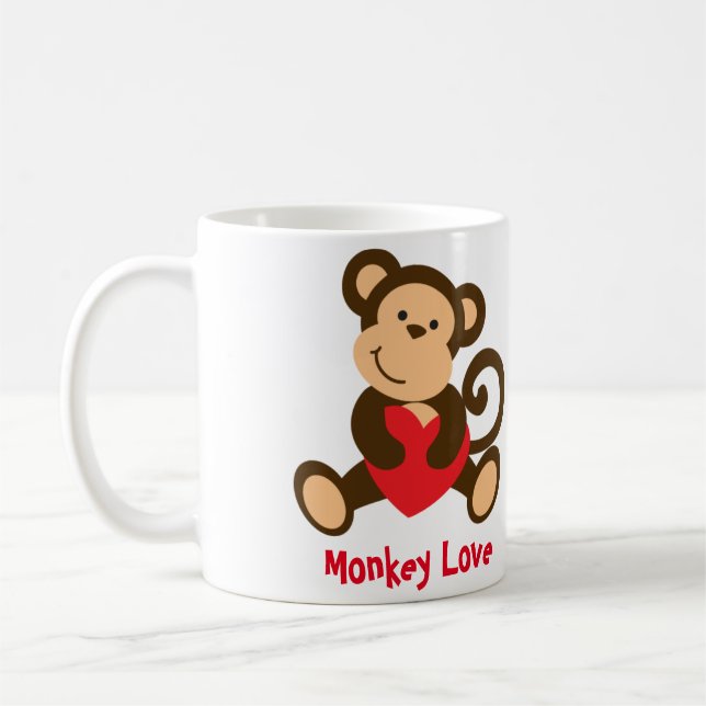 Affe-Liebevalentine-Tasse Kaffeetasse (Links)