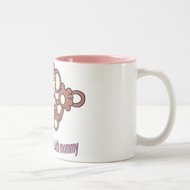 Affe-Mama Zweifarbige Tasse (Rechts)