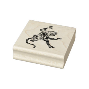 Affe, Mandala Monkey Art Wood Art Briefmarke Gummistempel