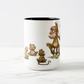 Affe-Marionetten-Show-Tasse Zweifarbige Tasse