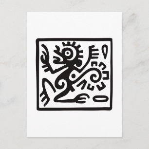 Affe, mexikanische Hieroglyph(Maya) Postkarte