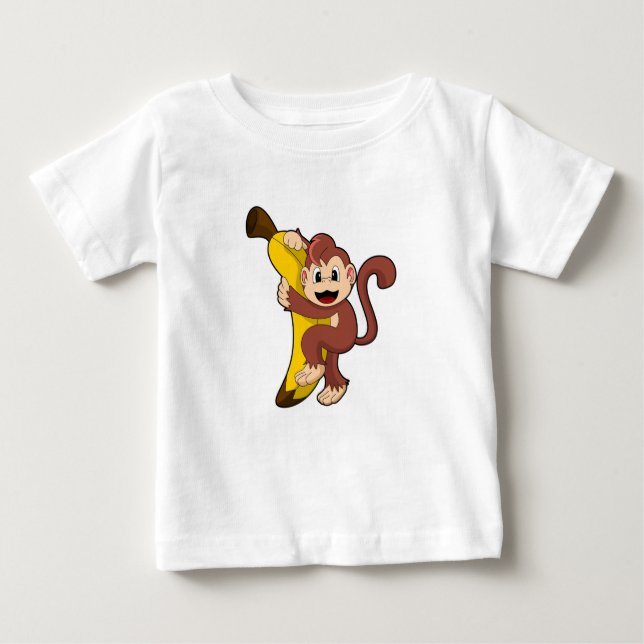 Affe mit Banane (1).PNG Baby T-shirt (Vorderseite)