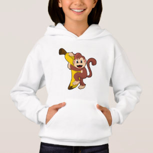 Affe mit Banane (1).PNG Hoodie