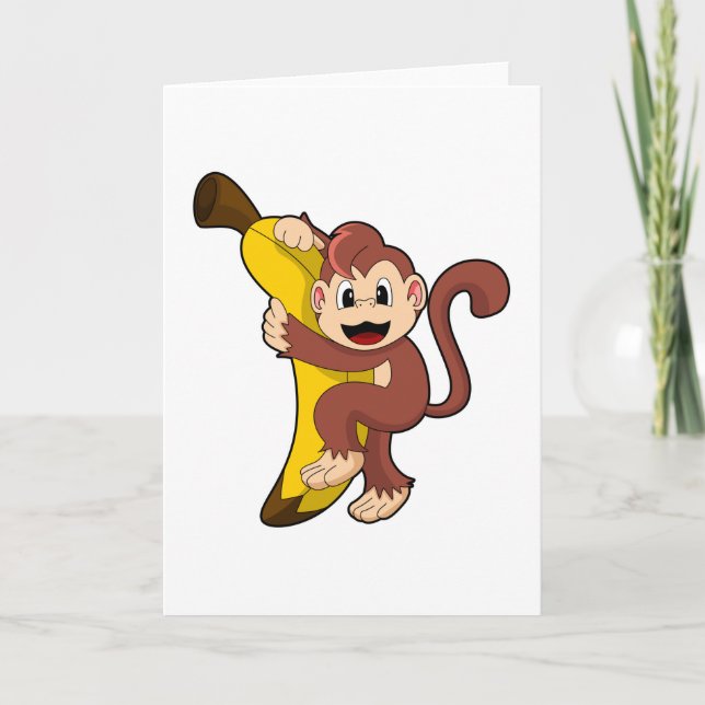 Affe mit Banane (1).PNG Karte (Vorderseite)