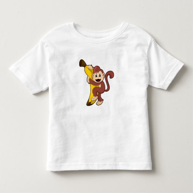 Affe mit Banane (1).PNG Kleinkind T-shirt (Vorderseite)