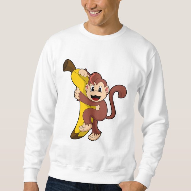 Affe mit Banane (1).PNG Sweatshirt (Vorderseite)