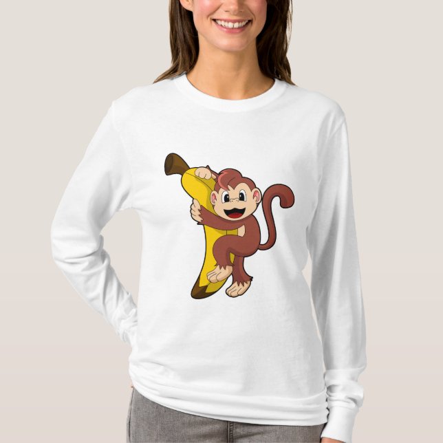 Affe mit Banane (1).PNG T-Shirt (Vorderseite)