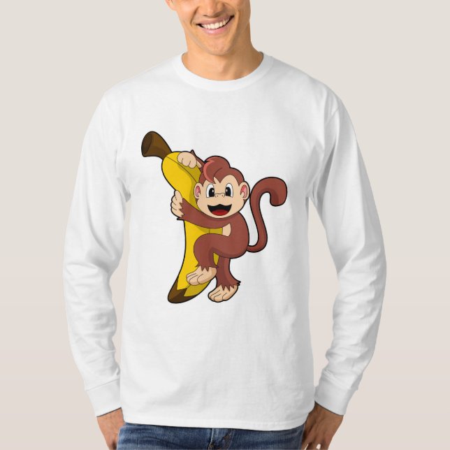 Affe mit Banane (1).PNG T-Shirt (Vorderseite)