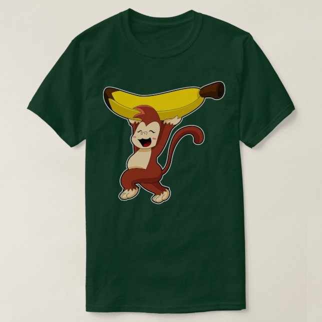 Affe mit Banane 9 T-Shirt (Design vorne)
