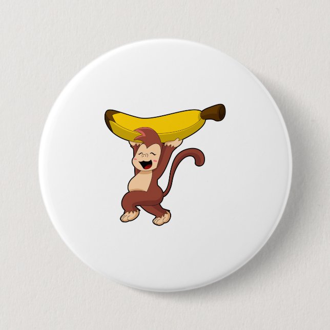 Affe mit Banane Button (Vorderseite)