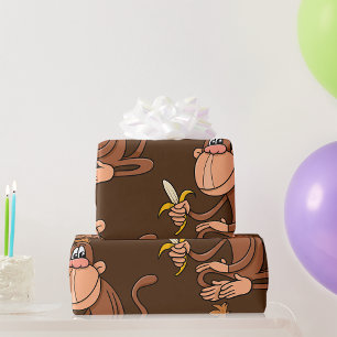 Affe mit Banane Geschenkpapier