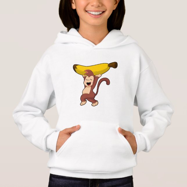 Affe mit Banane Hoodie (Vorderseite)