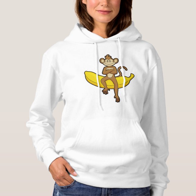 Affe mit Banane Hoodie (Vorderseite)